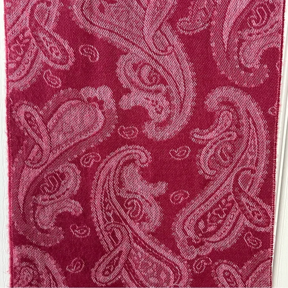 Cejon Made in Italy scarf With Fringe Pink paisley 56 X 11 inches
